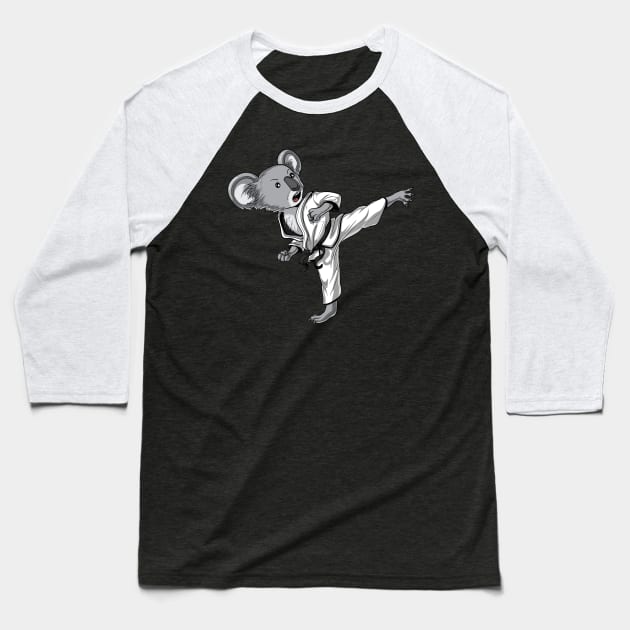 Koala Bear Karate Baseball T-Shirt by underheaven